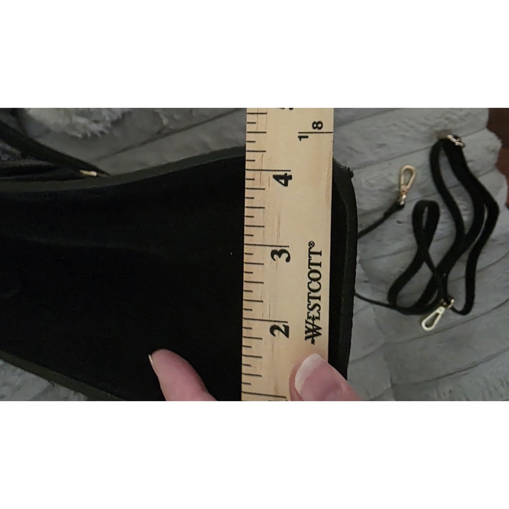 Georgio's and Son Black Croc Embossed Satchel Handbag with Crossbody Strap - Picture 11 of 16
